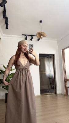 Askılı sırt dekolteli elbise - 3