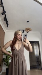 Askılı sırt dekolteli elbise - 4