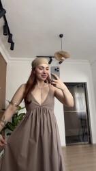 Askılı sırt dekolteli elbise - 6
