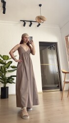 Askılı sırt dekolteli elbise - 8