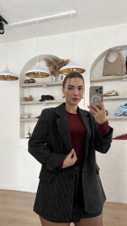 Çizgili Blazer Ceket - Een Moda