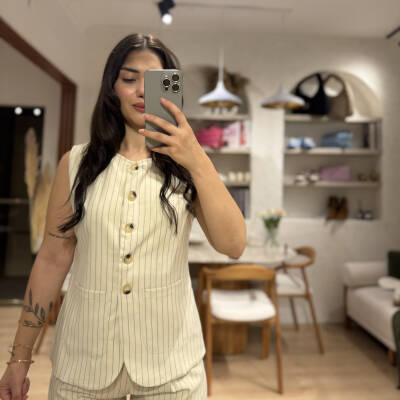 Fiona çizgili yelekli takım - 2