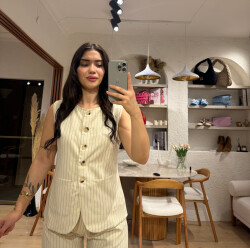 Fiona çizgili yelekli takım - 5