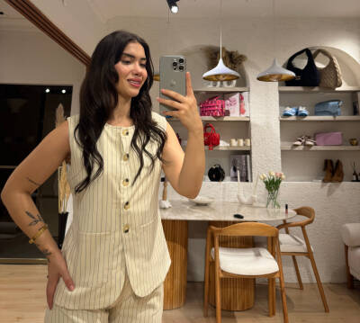 Fiona çizgili yelekli takım - 6