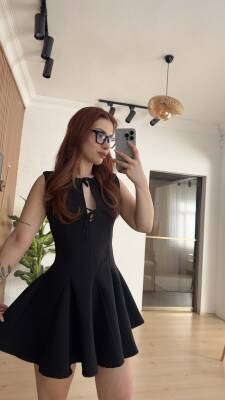 Fiyonk detay mini elbise - 5