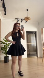 Fiyonk detay mini elbise - 8