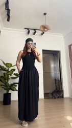 Halter Yaka Maksi Elbise - 