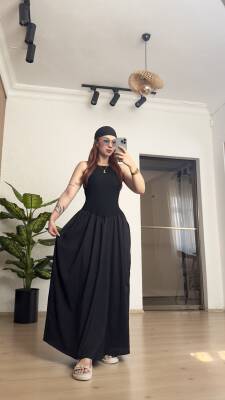 Halter Yaka Maksi Elbise - 2