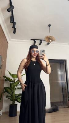 Halter Yaka Maksi Elbise - 3