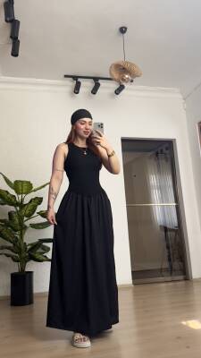 Halter Yaka Maksi Elbise - 4