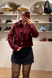 Kaşe gold detaylı ceket - Een Moda