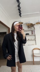 Vanessa çizgili ceket - 