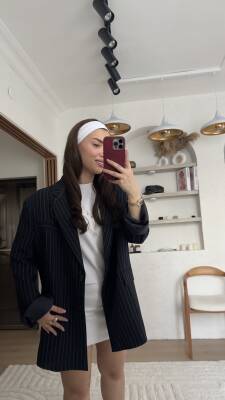 Vanessa çizgili ceket - 1