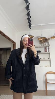 Vanessa çizgili ceket - 2