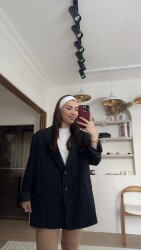 Vanessa çizgili ceket - 3