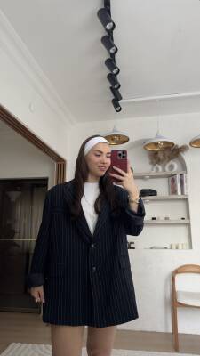 Vanessa çizgili ceket - 3