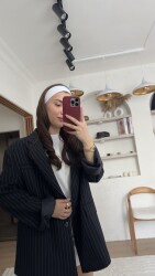 Vanessa çizgili ceket - 4