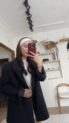 Vanessa çizgili ceket - 4
