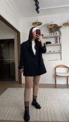 Vanessa çizgili ceket - 7