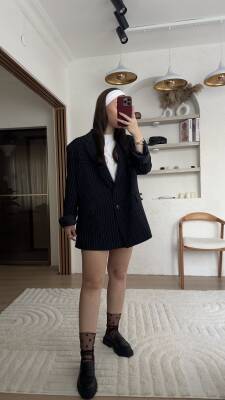 Vanessa çizgili ceket - 7