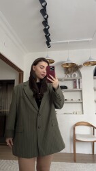 Vanessa çizgili ceket - 8