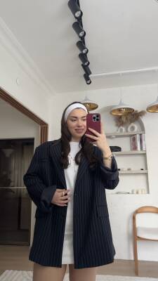Vanessa çizgili ceket - 13