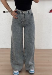 Baggy Nakışlı Jean Buz Mavisi - 4