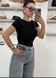Baggy Nakışlı Jean Buz Mavisi - 3